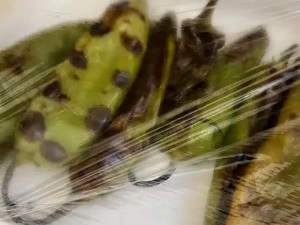 Hatch Chili Peppers with plastic wrap